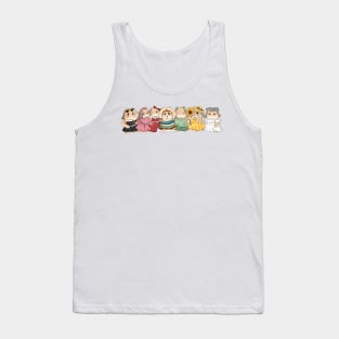 Cream Rabbit with Mix rainbow outfit _ Bunniesmee Tank Top